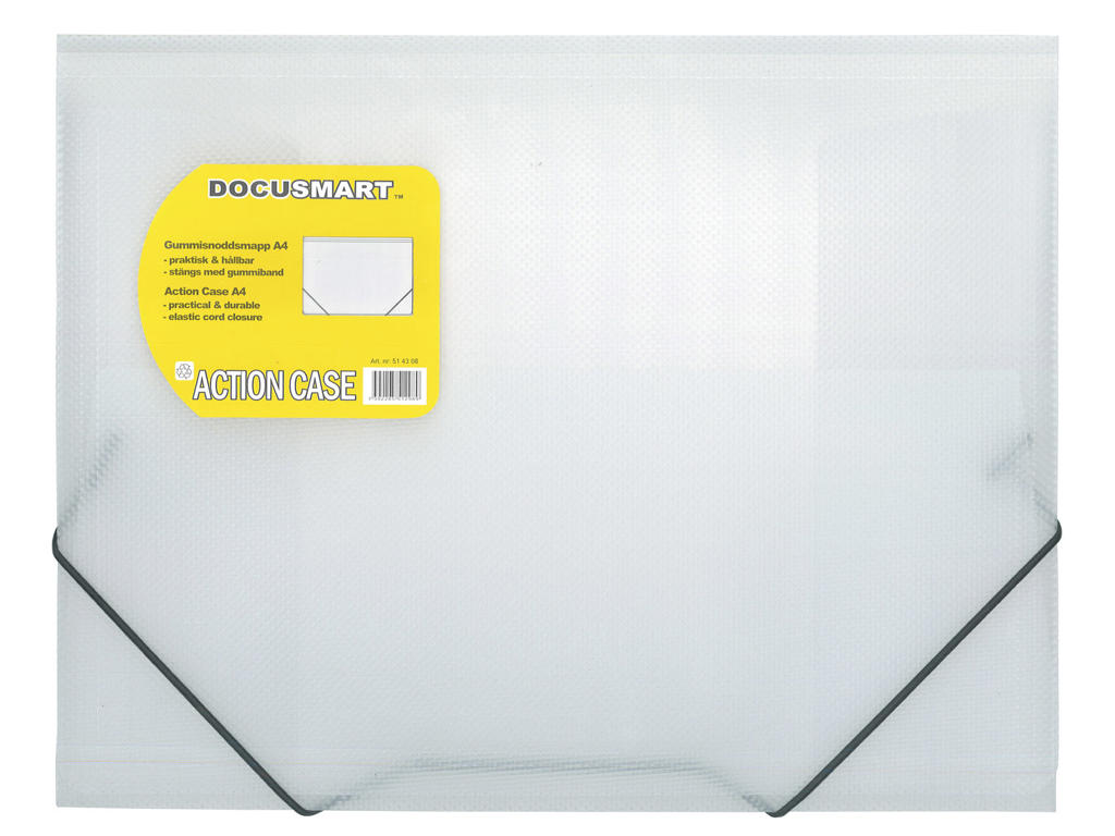 Elastikmappe A4 plast klar m/3 klapper