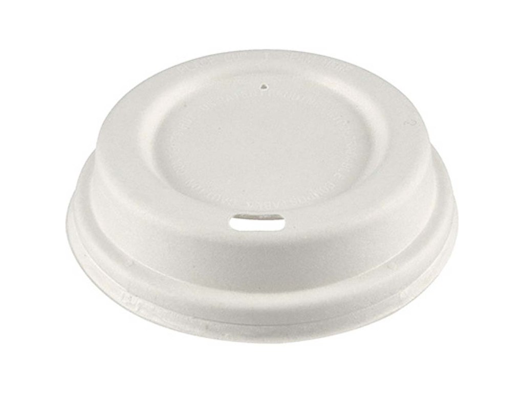 Låg til papkrus 25 cl/8 oz hvid bagasse 1000 stk