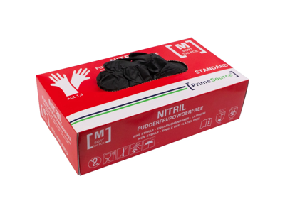 Nitrilhandske pudderfri Standard M sort 100 stk