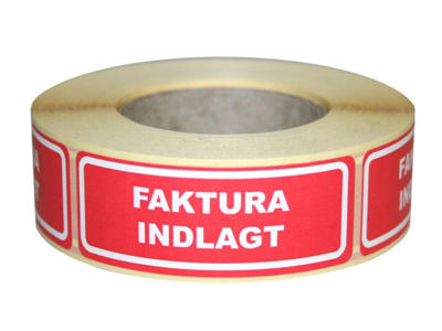 Etiketter FAKTURA INDLAGT 24x66mm 500 stk