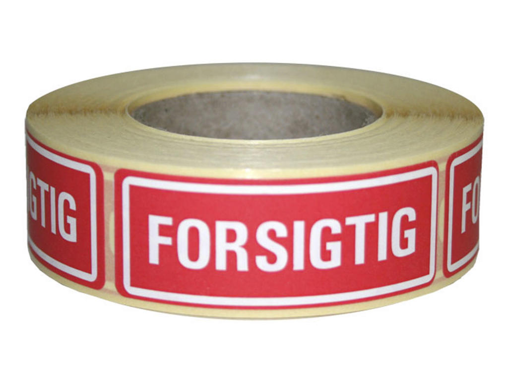 Etiketter FORSIGTIG 24x66mm 500 stk