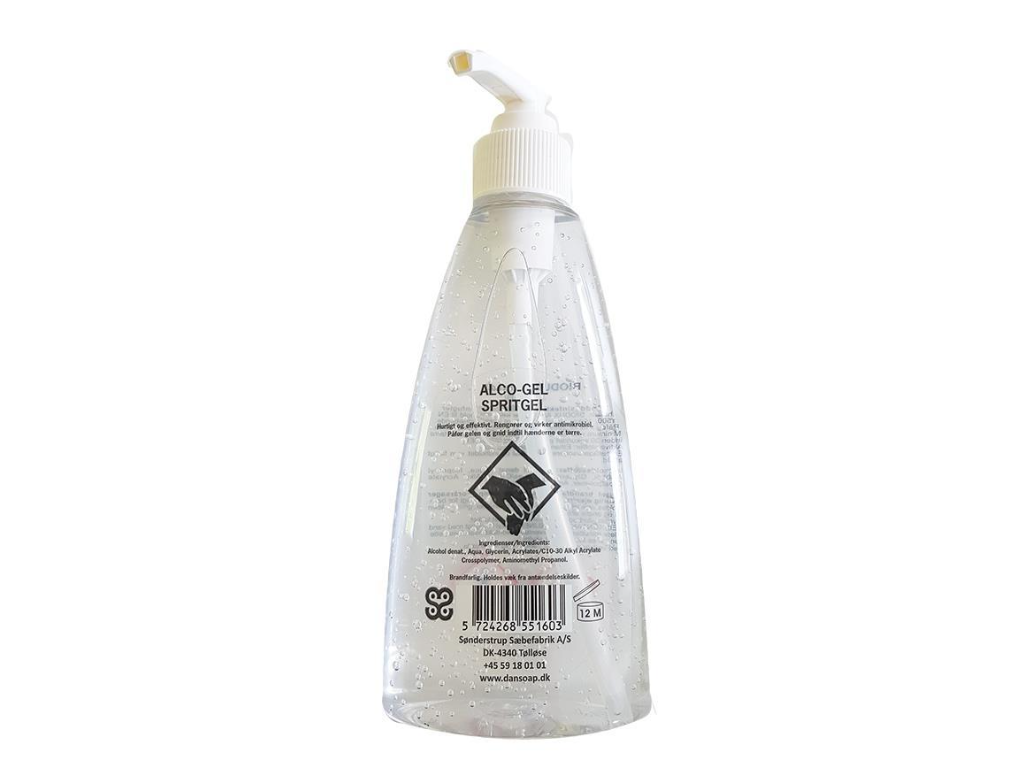 Hånddesinfektionsgel 300 ml.