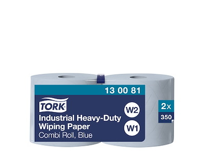 Aftørring Tork W1/W2/W3 130081 Kraftig 3-lags blå 350 ark/rl