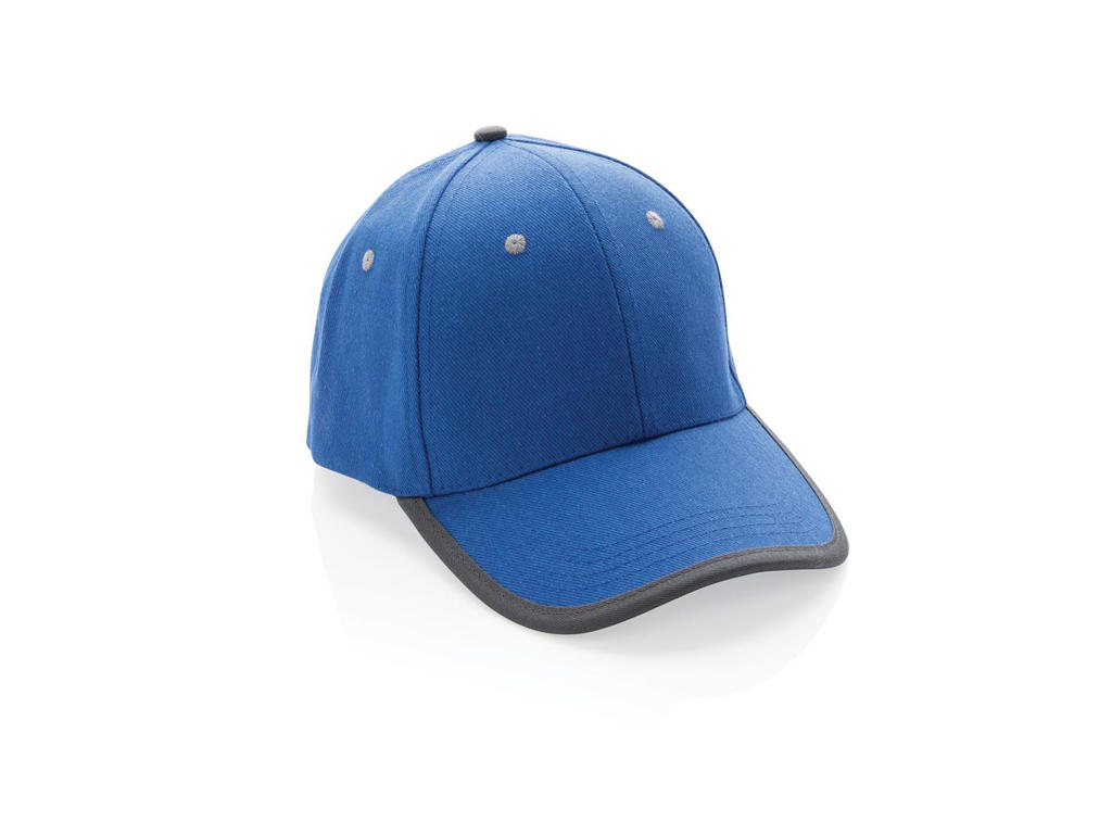 Impact Aware&trade; Børstet Rcotton 6 Panel Kontrast cap 280gr, blå