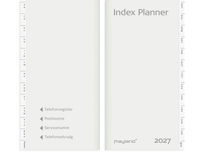 Index Planner månedskalender REFILL + tlf.reg. 2027