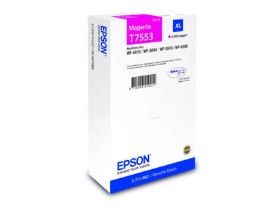 Epson blæk T7553 XL magenta, 4000 sider