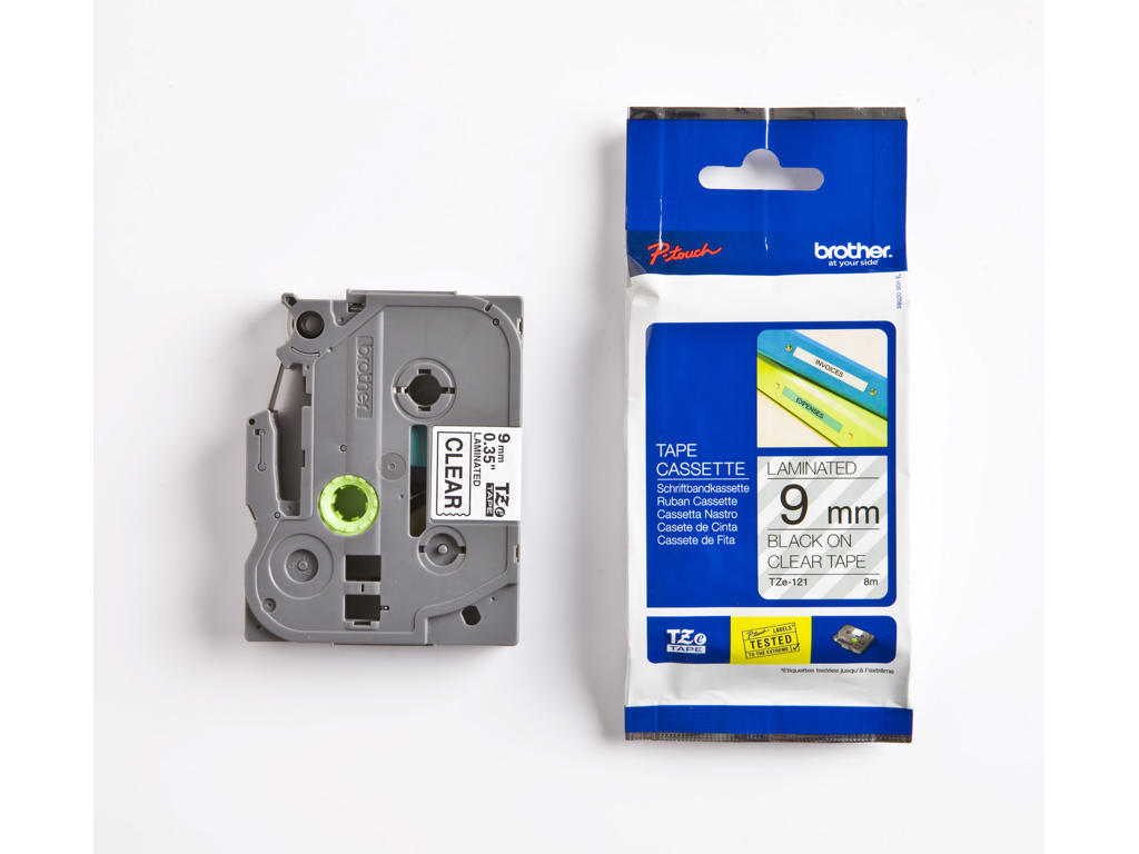 Brother tape TZe121 9mm sort/klar