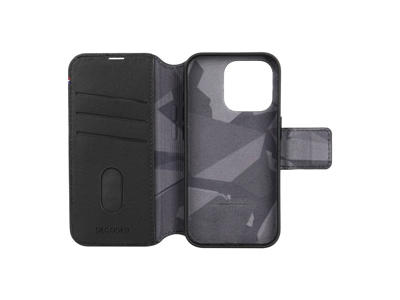 Cover til iPhone 15 Pro wallet Decoded læder sort