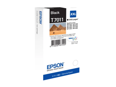 Epson blækpatron T7011 Sort XXL, 3400 sider