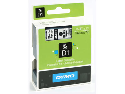 Dymo tape 45800 19mm sort/klar