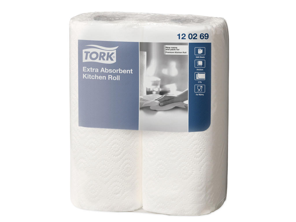 Køkkenrulle Tork Ekstra Plus | 2-lags hvid | 24 rl | 15,4 m
