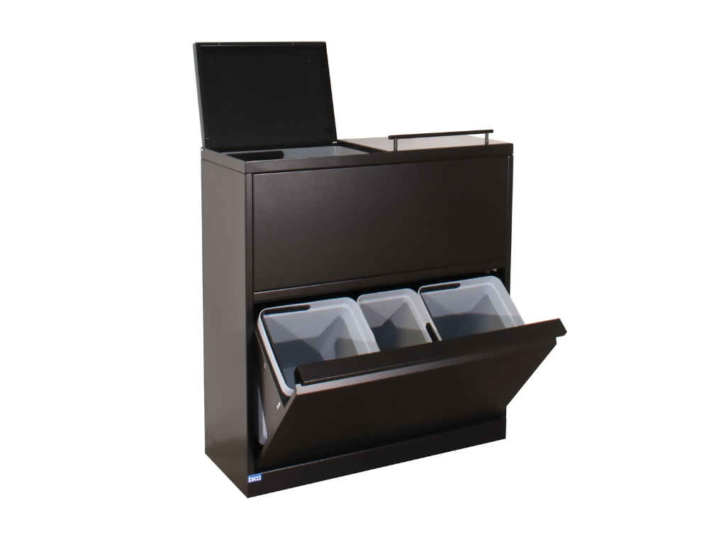 Affaldsbeholder Bica 4-11 fraktioner total 80L m/låg sort