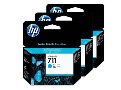 HP 711 blæk 3x cyan