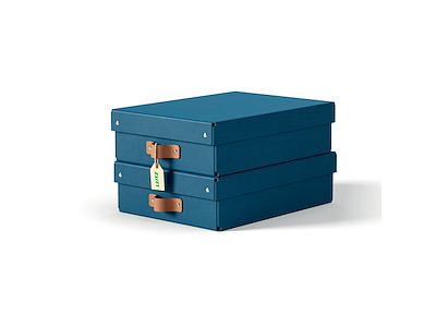 Opbevaringskasse Leitz Puro medium lav blå 2 stk