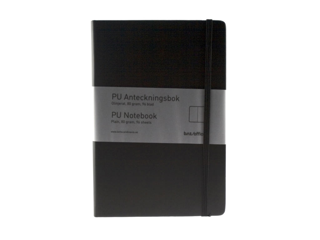 Notesbog A5 PU ulinjeret sort