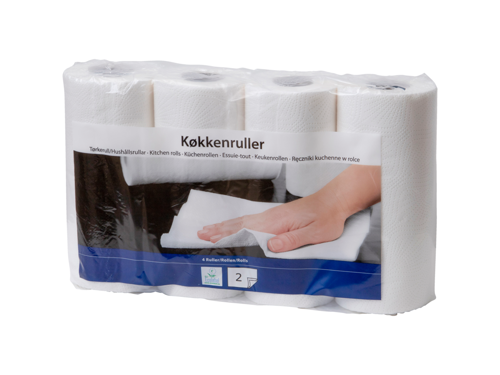 Køkkenrulle | 2-lags hvid | 32 rl | 14,4 m