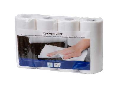 Køkkenrulle | 2-lags hvid | 32 rl | 14,4 m