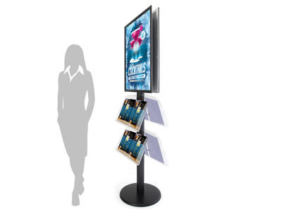 Brochurestativ Twinco Prostand A1 - 8xA4 gulv sort