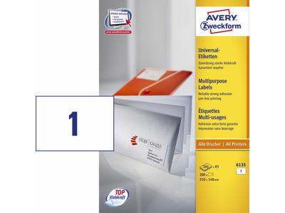 LASERETIKET A5 AVERY 210X148MM