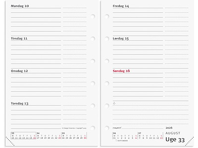 System Mini ugekalender tværformat REFILL 2026