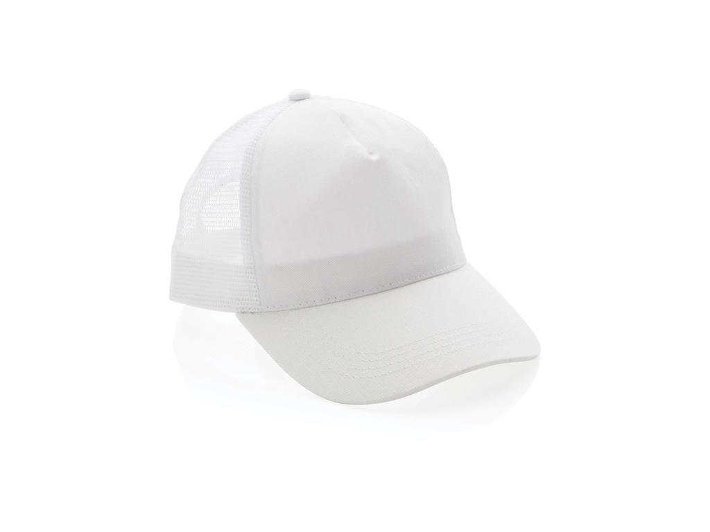 Impact Aware&trade; Børstet Rcotton, 5 Panel Trucker cap 190gr, Hvid