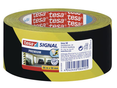Tape advarsel  gul/sort  PVC 48mmx66mtr