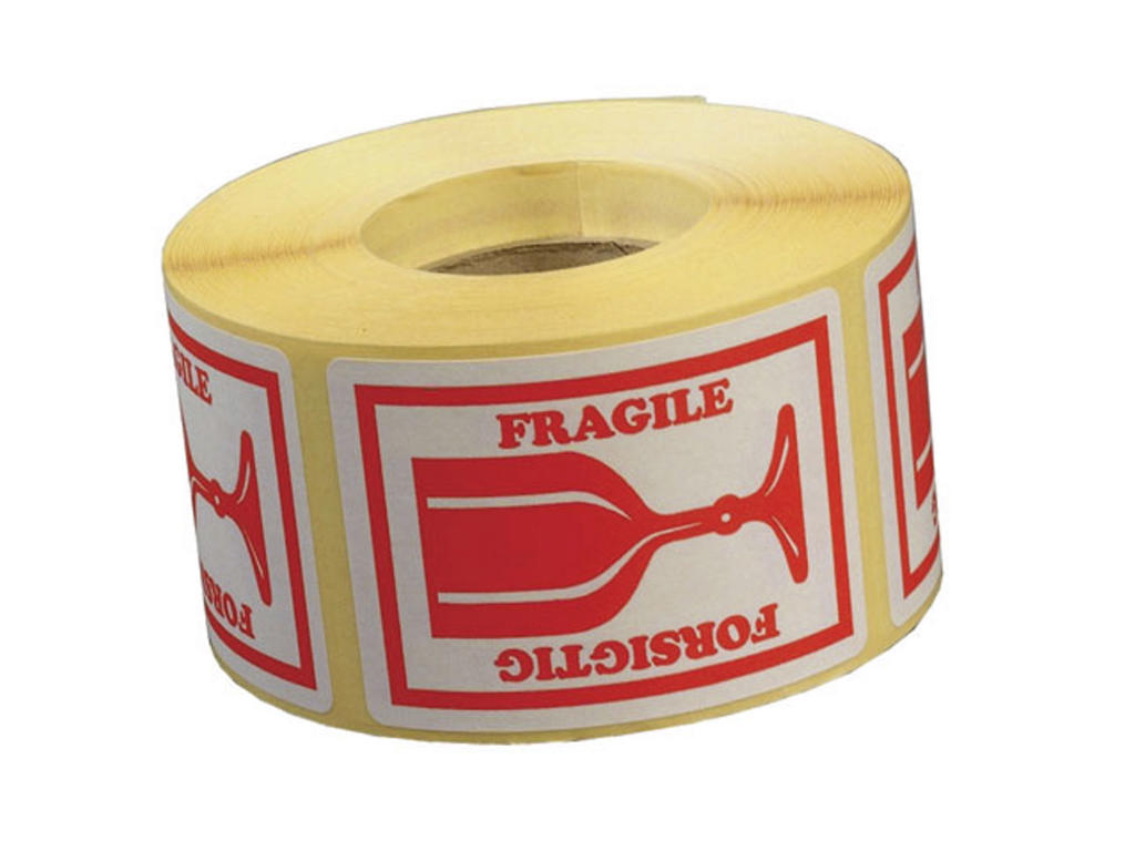 Etiket med tekst Forsigtig/Fragile 1000 stk