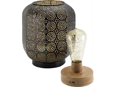 Securit LED bordlampe Marrakech, sort | guld
