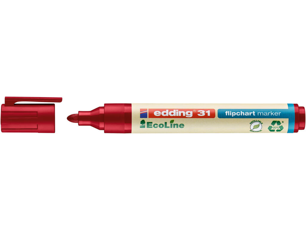 Marker Edding 31 Ecoline rund spids rød flipover