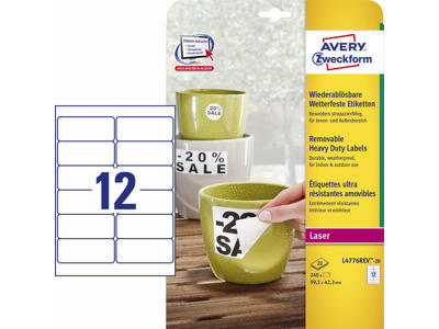 Etiket 99,1x42,3mm Avery L4776REV polyester aftagelig
