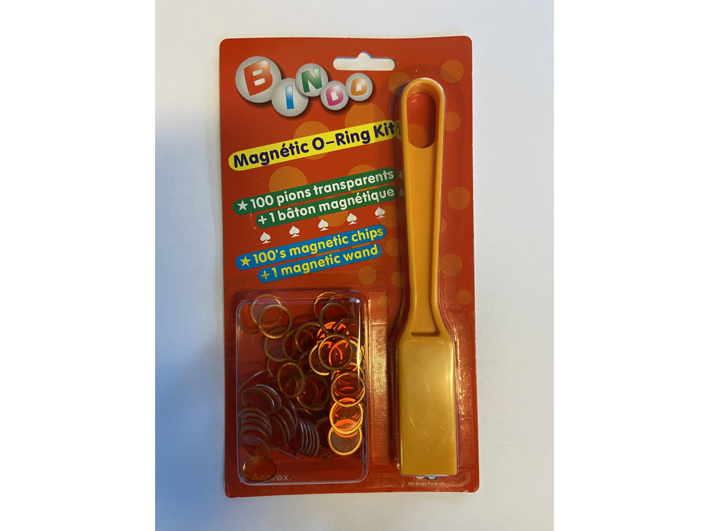 Magnet med 100 dækbrikker orangegul