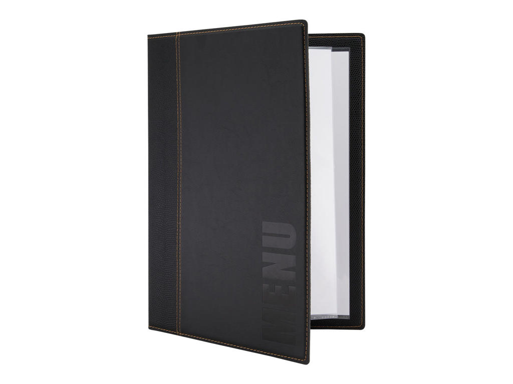 Menukort A4 trendy leather Securit sort