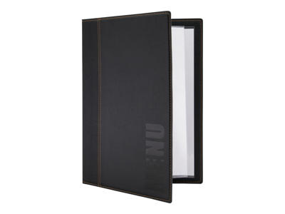 Menukort A4 trendy leather Securit sort