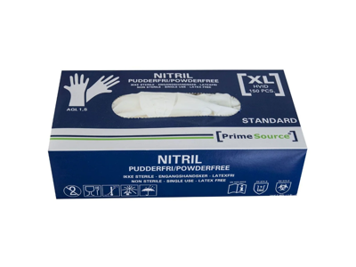 Nitrilhandske pudderfri Standard XL hvid 100 stk