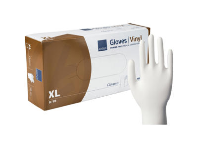 Vinylhandske pudderfri XL klar 100 stk