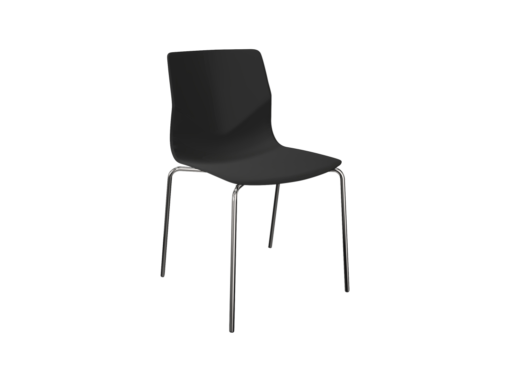Stabelstol | FourSure | Sort skal | Krom stel