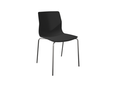 Stabelstol | FourSure | Sort skal | Krom stel