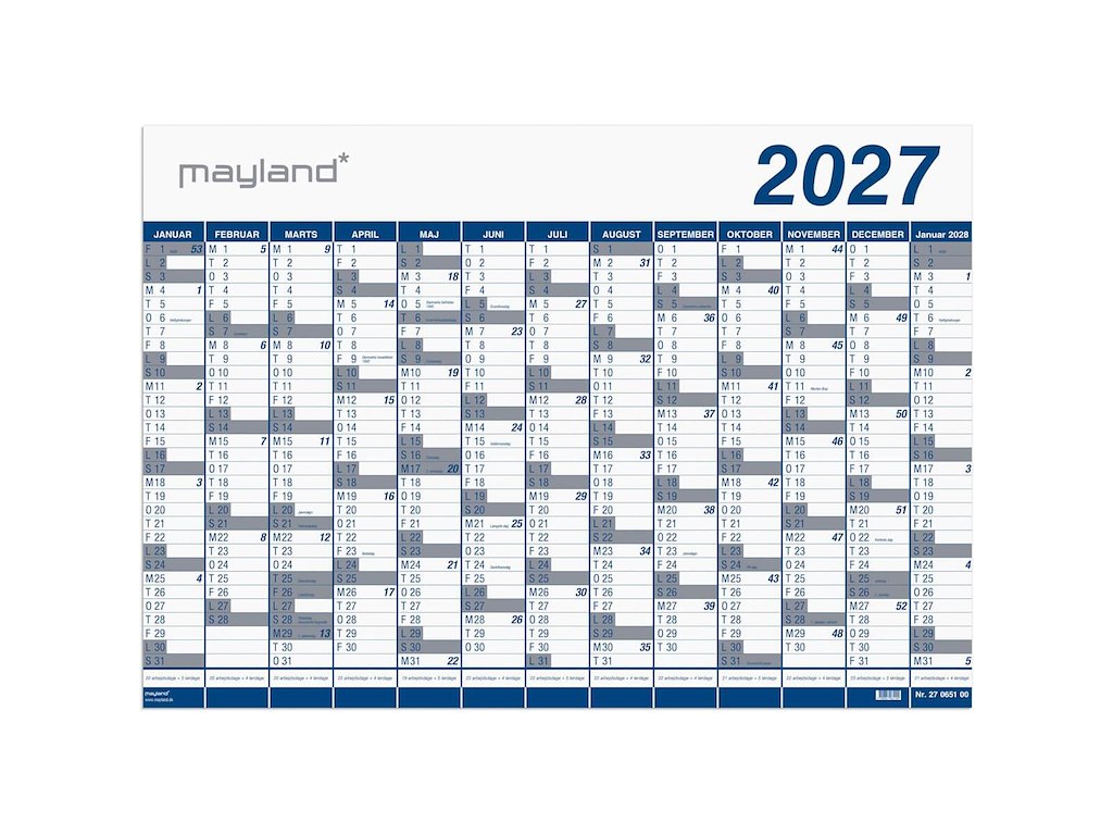 Kæmpekalender 1x13 mdr. PP-plast rør 2027