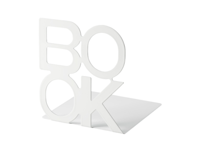 Bogstøtte metal BOOK 140x125mm hvid 2 stk