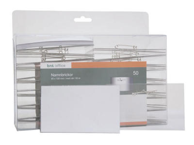 Navneskilt 60x100mm m/nål