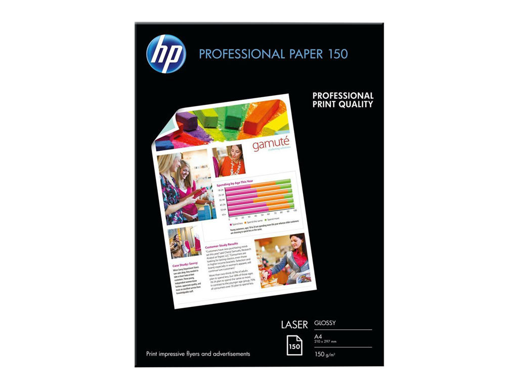 HP papir A4 glossy laser 150 gram 150 ark