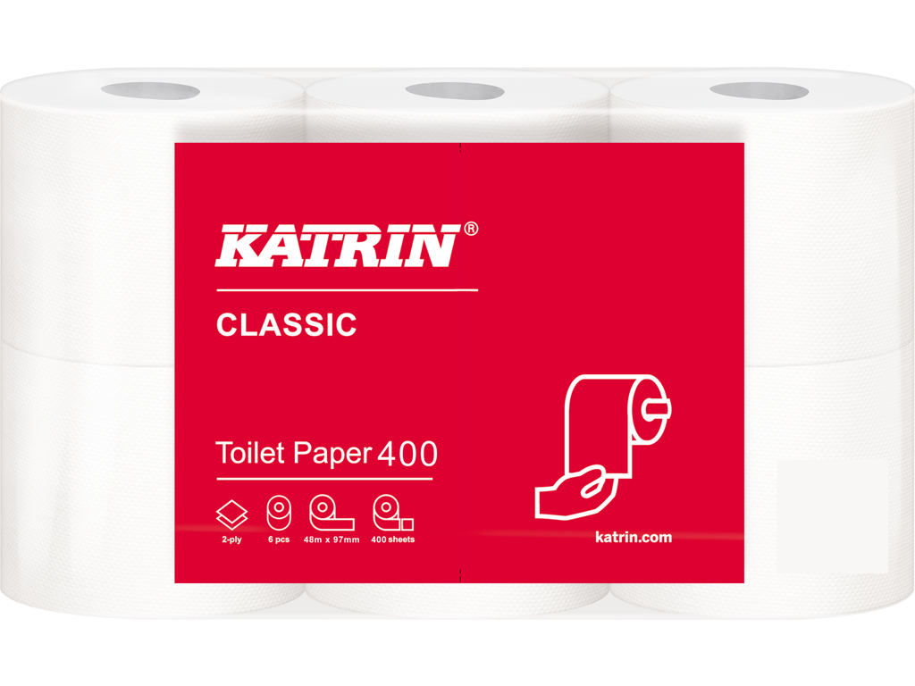 Toiletpapir Katrin Classic 104834 2-lags 48m Hvid 42 rl billede