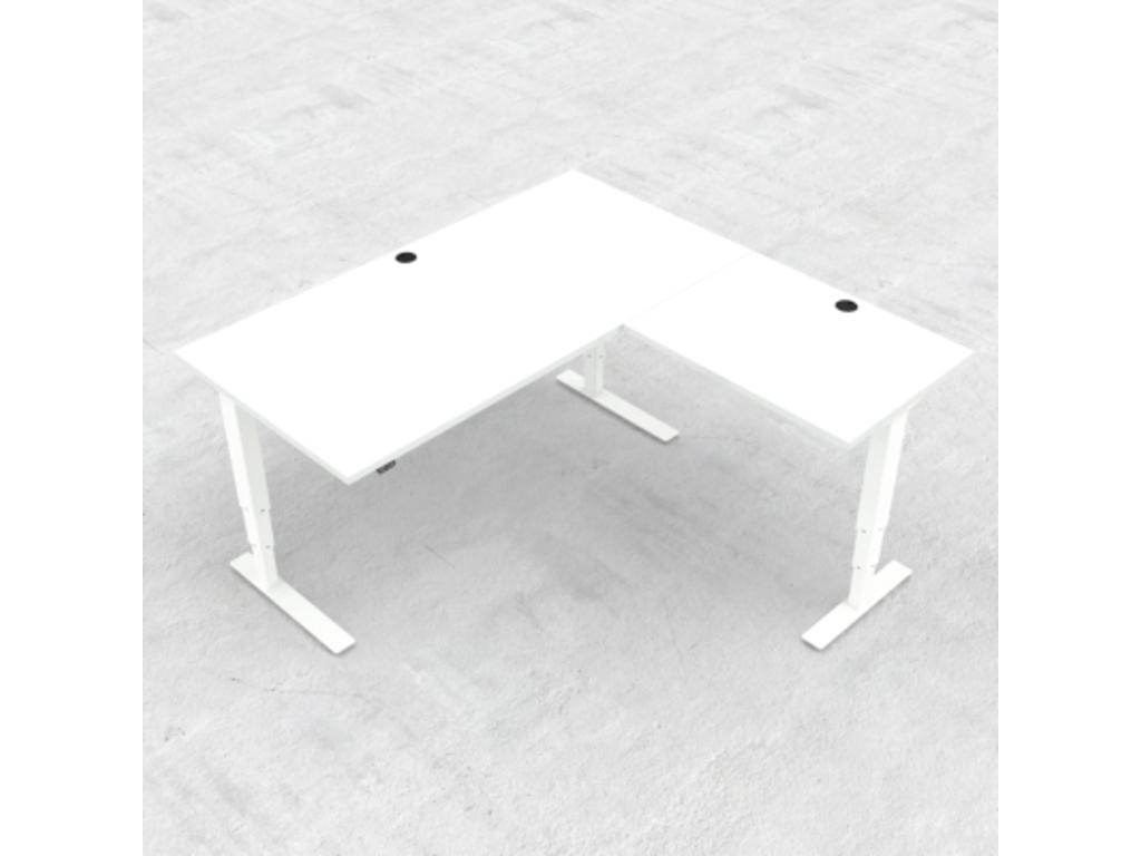 Hæve-/ sænkebord 160x160 cm med hvidt stel