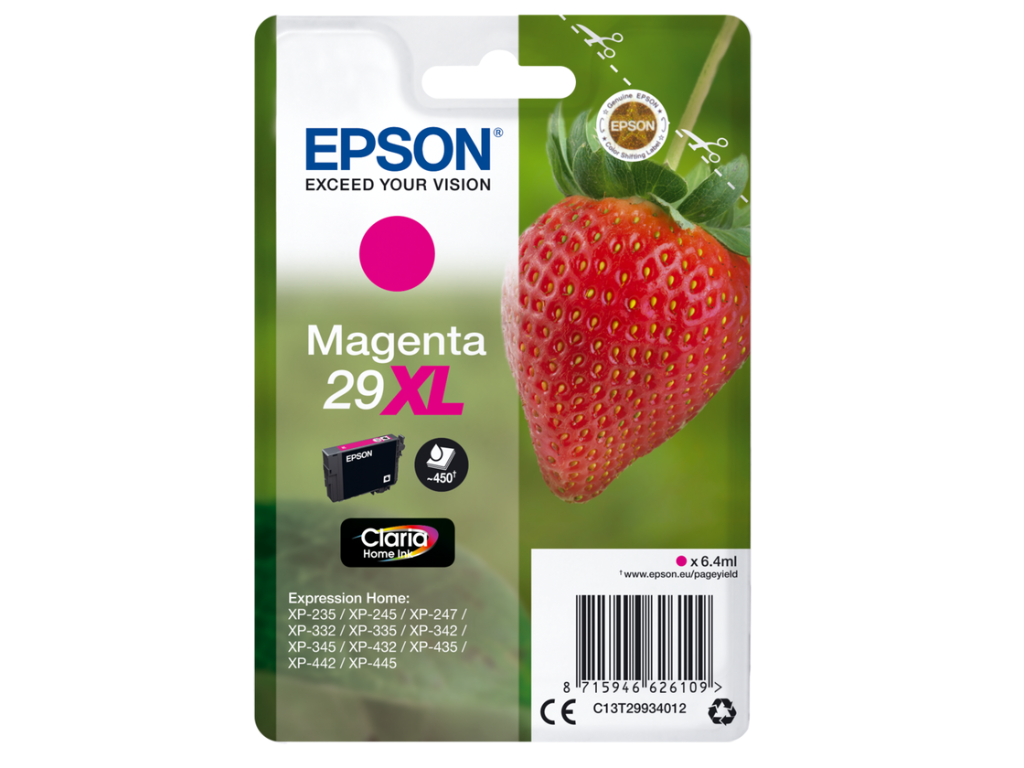 Epson blæk 29XL magenta, 450 sider