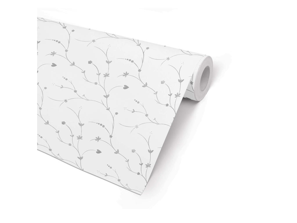 Gavepapir | My Heart | hvid/silver | 57 cm x 100 meter