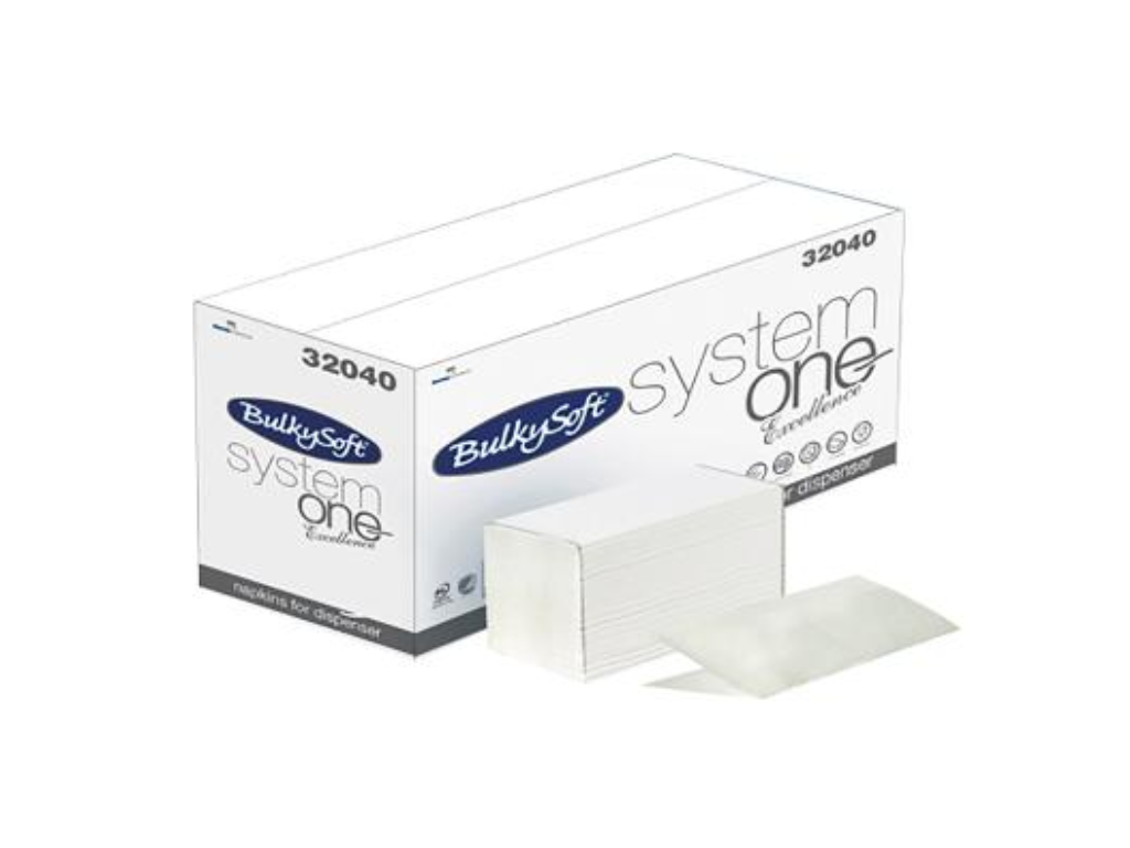 Servietter 21,5x16 cm Bulky Soft Hvid 2-lags 4000 stk.