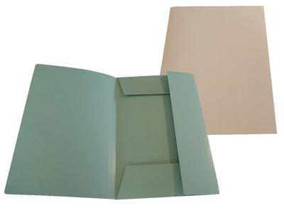 Kartonmappe A4 125/3 801202 m/3 klapper grøn