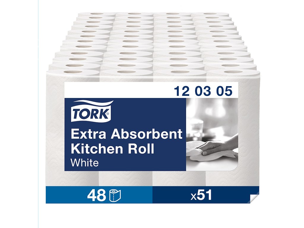 Køkkenrulle Tork Extra Soft | 3-lags hvid | 48 rl | 12,2 m