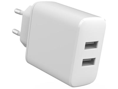Home Charger 2 usb 4,8A 24W eSTUFF hvid