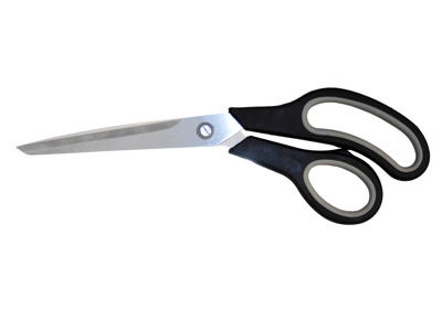 Saks office sort/grå 255 mm rund spids